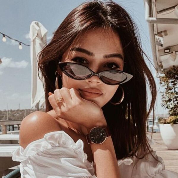 High Quality Women's Fashion Narrow Cat Eye Sunglasses UV400 Fashion Eye Wear narrow sunglasses for  women's fashion Products - Image 3