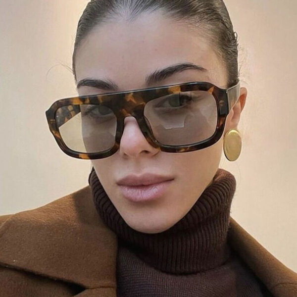 Single beam large frame square sunglasses, new personalized sunglasses, cross-border sunglasses, women's Instagram, same trend