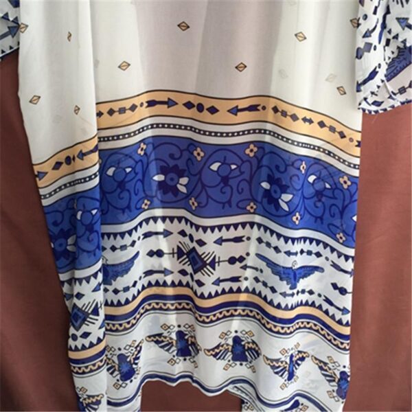 Beach Cover Up Floral Romantic Swimwear Ladies Pareo Beach Cape Sun Bath Beach Wear Dress Chiffon Swimwear Q14 - Image 7