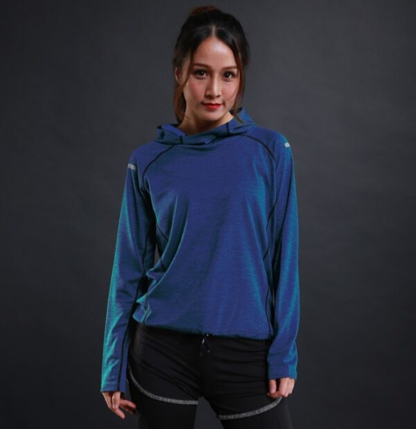 Autumn Thin Women Running T Shirts Gym Fitness Long Sleeves Sweatshirts Quick Dry Training Breathable Hood Sports Yoga Clothing - Image 10