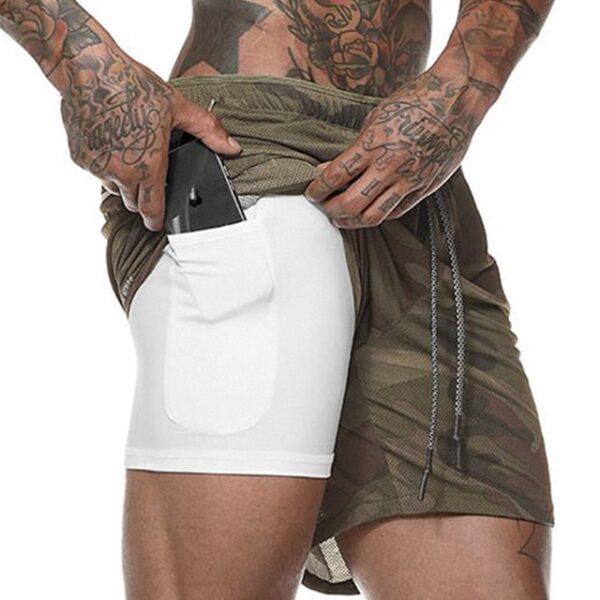 Men's 2 in 1 Running Shorts Mens Sports Shorts Quick Drying Training Exercise Jogging Gym Shorts with Built-in pocket Liner - Image 12