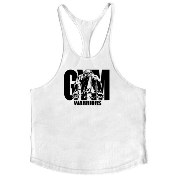 Cotton fitness vest GYM WARRIORS sport deep digging thin shoulder strap shirt - Image 6