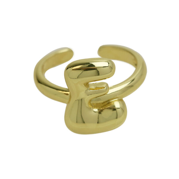 Golden smooth bubble balloon bubble cute chubby 26 letter ring - Image 10