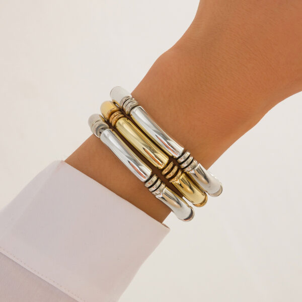 Fashionable irregular CCB bent tube bracelet with simple smooth surface Bracelet set new style - Image 8