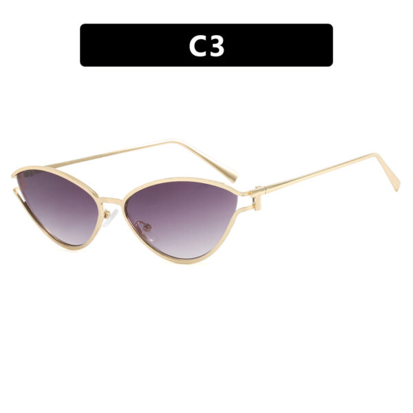 Triangle cat eye sunglasses with hollowed out high-end feel, new personalized sunglasses, trendy metal sunglasses - Image 8