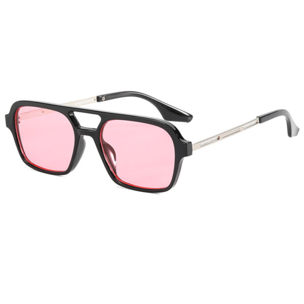 Double Beam Hollow Sunglasses New Retro Net Red Concave Shape Square Sunglasses - Image 5