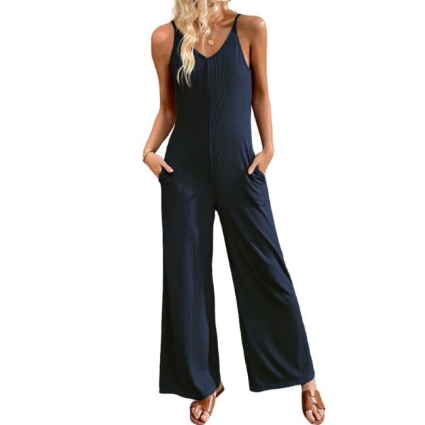 Women's temperament simple jumpsuit versatile commuting loose jumpsuit pants
