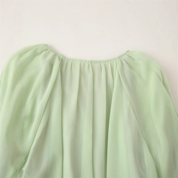 Fashionable and elegant layered round neck ruffle edge dress - Image 5