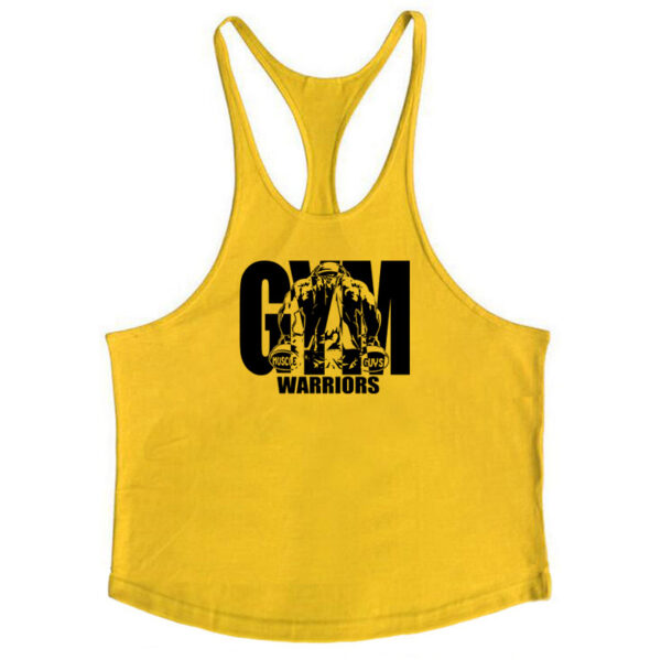 Cotton fitness vest GYM WARRIORS sport deep digging thin shoulder strap shirt - Image 7