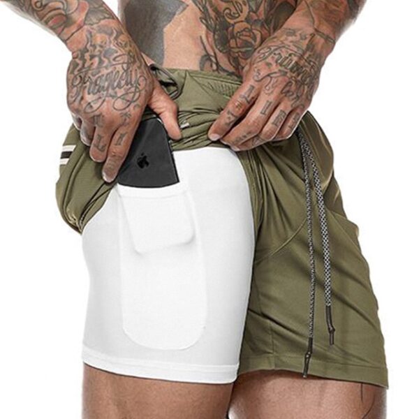 Men's 2 in 1 Running Shorts Mens Sports Shorts Quick Drying Training Exercise Jogging Gym Shorts with Built-in pocket Liner - Image 10