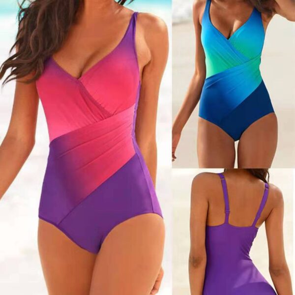 Swimsuit bikini rainbow gradient one-piece swimsuit - Image 9