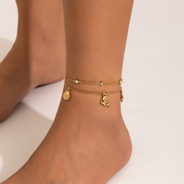 Beach Anklet Star Butterfly Chain Imitation Pearl Foot Chain Ocean Wind Shell Dolphin Foot Jewelry - Image 8