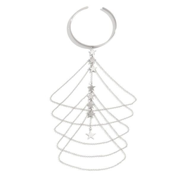Fashionable and sexy multi-layer tassel bracelet inlaid with white anti pearl arm chain - Image 5