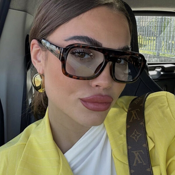 Single beam large frame square sunglasses, new personalized sunglasses, cross-border sunglasses, women's Instagram, same trend - Image 2
