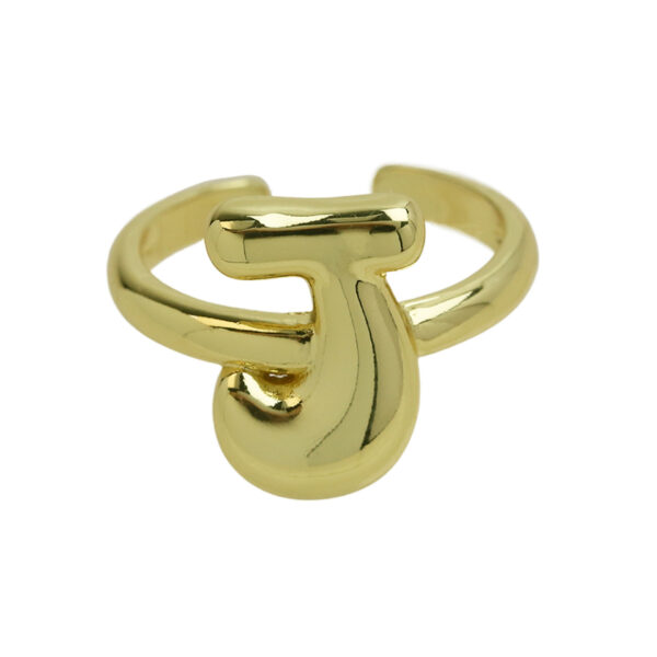 Golden smooth bubble balloon bubble cute chubby 26 letter ring - Image 15