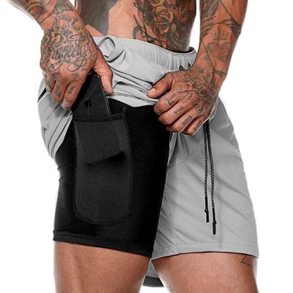 Men's 2 in 1 Running Shorts Mens Sports Shorts Quick Drying Training Exercise Jogging Gym Shorts with Built-in pocket Liner - Image 9