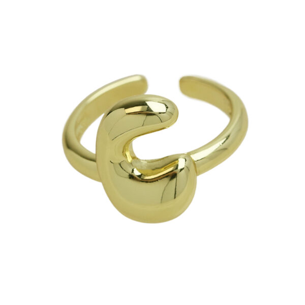 Golden smooth bubble balloon bubble cute chubby 26 letter ring - Image 8