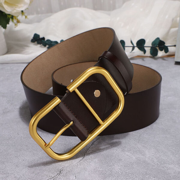 Ladies' cowhide wide waistband waistband decorative skirt windbreaker belt waistband - Image 7