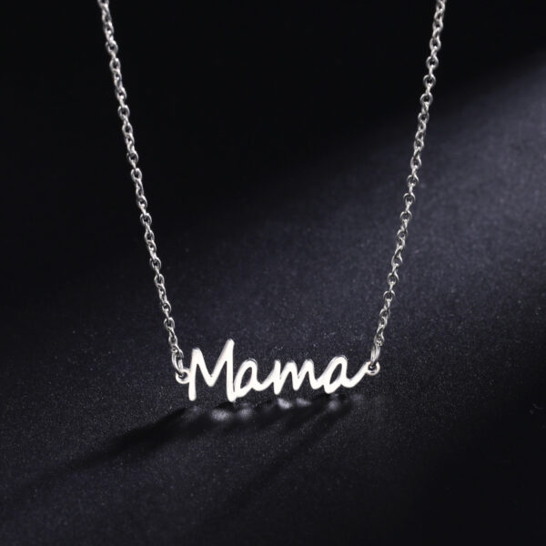 Cut titanium steel hollow Mama pendant 304 stainless steel necklace - Image 2