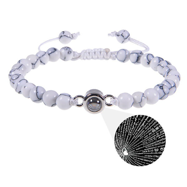 Photo projection bracelet 100 languages ​​I Love You natural stone custom bracelet picture jewelry - Image 23