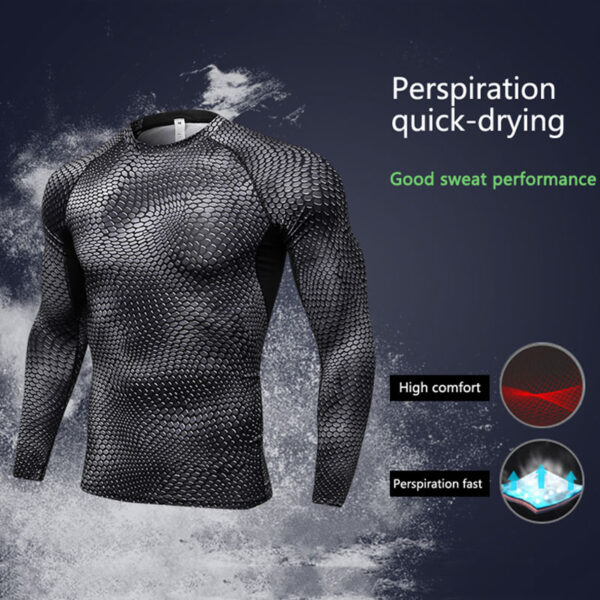 Long Sleeve Sport Shirt Men Quick Dry Running T-shirts Gym Clothing Fitness Top Crossfit T Shirt - Image 4