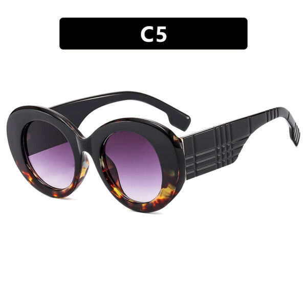 Large frame circular sunglasses for street photography Instagram fashion show, modern retro sunglasses - Image 10