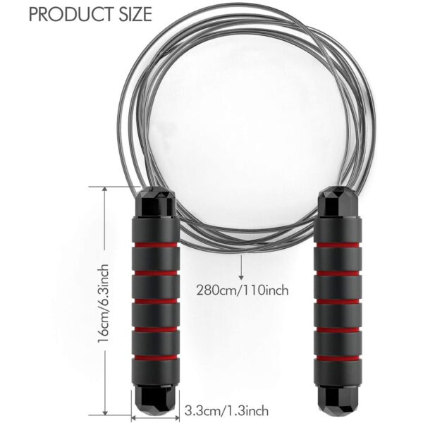 Jump Rope Tangle-Free Rapid Speed Jumping Rope Cable with Ball Bearings Steel Skipping Rope Gym Fitness Home Exercise Slim Body - Image 2