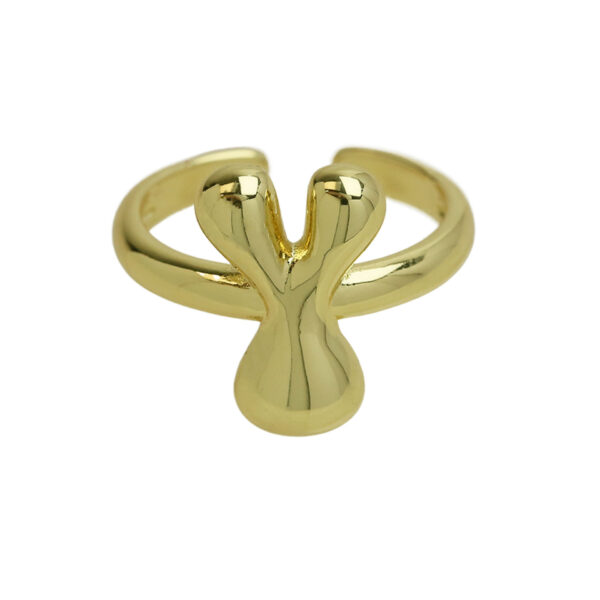Golden smooth bubble balloon bubble cute chubby 26 letter ring - Image 30