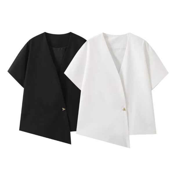 Hot selling V-neck metal decorative cardigan top on AliExpress for European and American women's clothing - Image 5