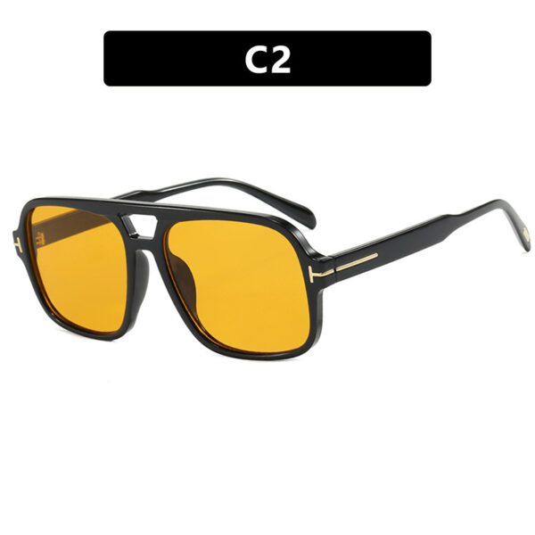 Pilot retro double beam sunglasses, new high-end sunglasses, UV resistant sunglasses, trendy - Image 3