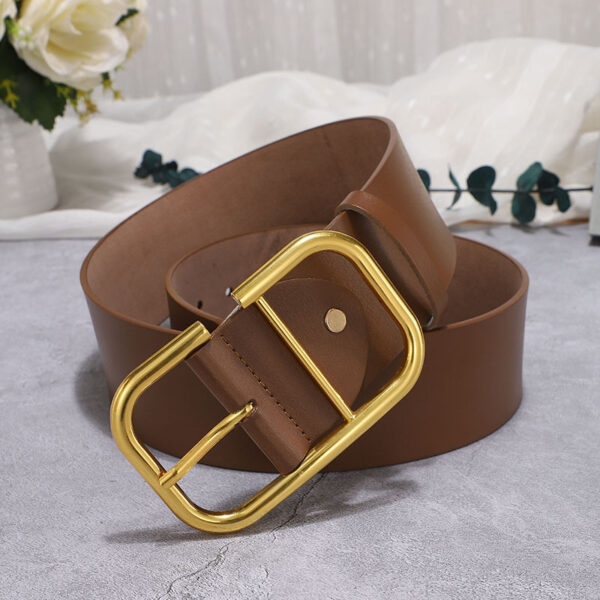 Ladies' cowhide wide waistband waistband decorative skirt windbreaker belt waistband - Image 9