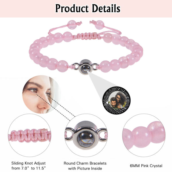 Photo projection bracelet 100 languages ​​I Love You natural stone custom bracelet picture jewelry - Image 5