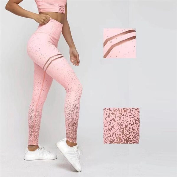 Stamping Yoga Pants Golden High Waist Sports Leggings for Fitness Women's Push Up Gym Tights - Image 9