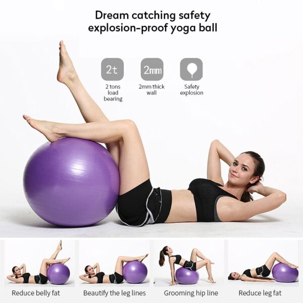 PVC Glossy Fitness Balls Yoga Ball Thickened Explosion-proof Exercise Home Gym Pilates Equipment Balance Ball 45cm/55cm/65cm/75cm/85cm - Image 5