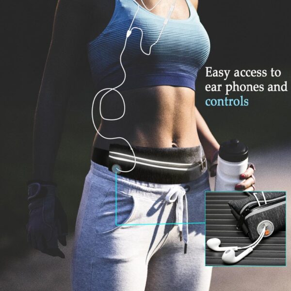 Yipinu Sports Running Waist Bag Outdoor Waterproof Reflective  Belt Jogging Gym Fitness Runner - Image 7