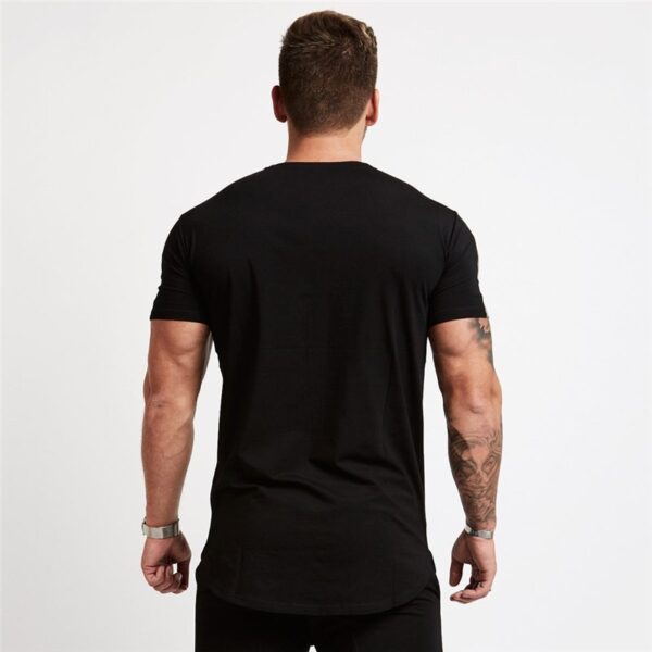 Sport T Shirt Men Cotton O-Neck Gym Training T shirt men Elastic tight Running T shirt Sport Bodybuilding Fitness shirt - Image 2