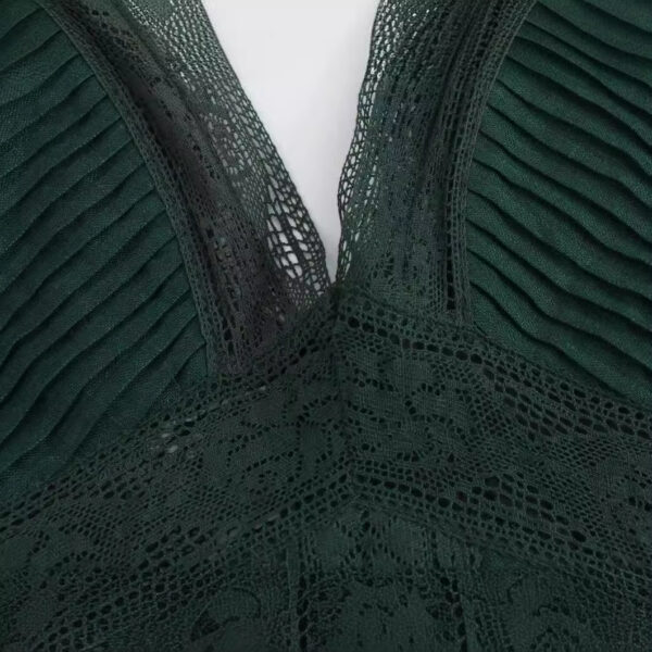 Deep temperament V-neck sleeveless waist cinched suspender dress, long skirt - Image 4