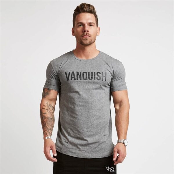 Sport T Shirt Men Cotton O-Neck Gym Training T shirt men Elastic tight Running T shirt Sport Bodybuilding Fitness shirt - Image 19