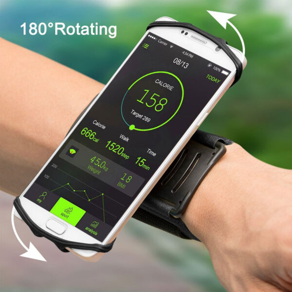 180 Degree Rotatable Running Wristband Phone Case Arm Band Sport Cycling Gym Wristlet Belt Armband Bag - Image 6