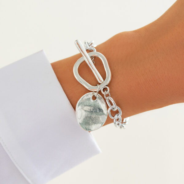 Fashionable metal circular pendant collarbone chain minimalist irregular Necklace set - Image 9