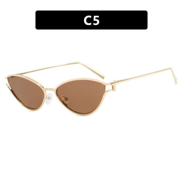 Triangle cat eye sunglasses with hollowed out high-end feel, new personalized sunglasses, trendy metal sunglasses - Image 10