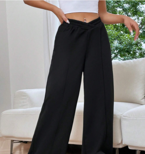 Women's loose casual pants comfortable home pants solid color casual wide leg sports pants - Image 6
