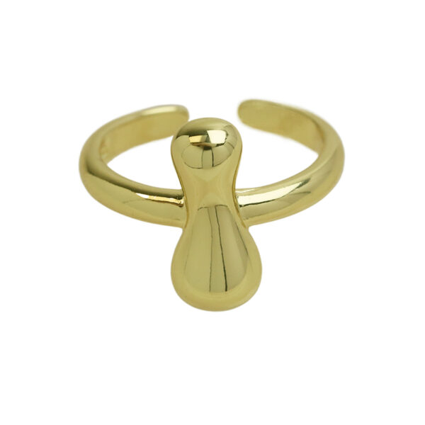 Golden smooth bubble balloon bubble cute chubby 26 letter ring - Image 14