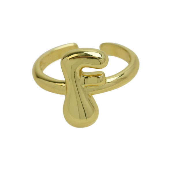 Golden smooth bubble balloon bubble cute chubby 26 letter ring - Image 11