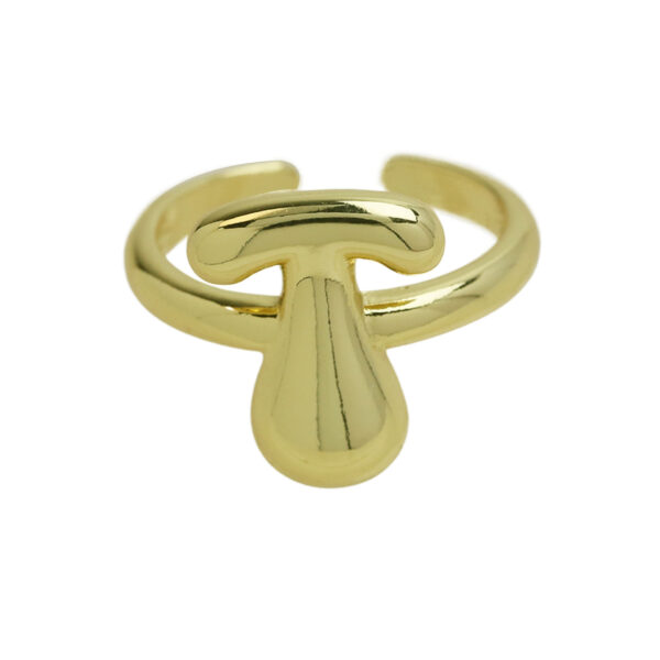 Golden smooth bubble balloon bubble cute chubby 26 letter ring - Image 25