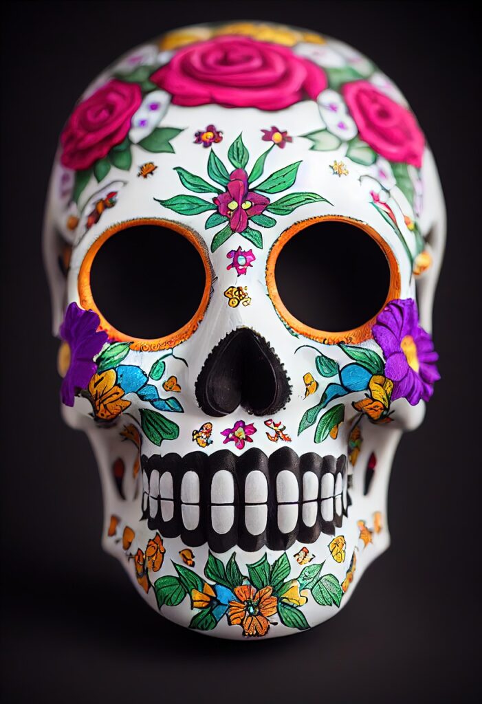 dia de los muertos, halloween, beautiful flowers, skull, nature, flower background, flowers, object, cristina, mexico, bones, day of the dead, halloween, halloween, halloween, skull, skull, skull, skull, skull, flower wallpaper, mexico